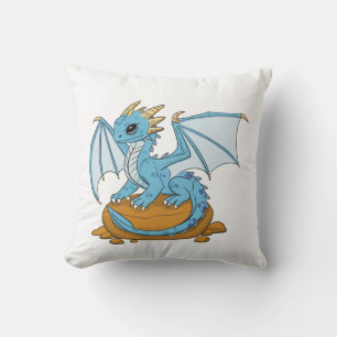The Little Blue Dragon Throw Pillow