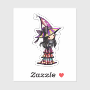 The Little Cat Lover Witch with Black Cat