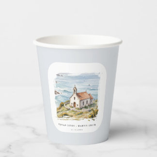 The Little Chapel By The Sea Wedding Paper Cups