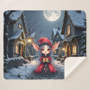 The Little Christmas Messenger. Sherpa Blanket