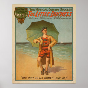 "The Little Duchess" Man on Beach Musical Poster
