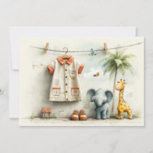 The Little Explorer Safari Adventure 1st Birthday Invitation