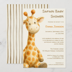 The Little Explorer Safari Friends Baby Shower Invitation