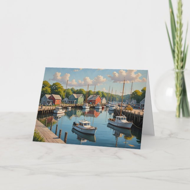 The Little Fishing Village Father's Day Holiday Card (Front)