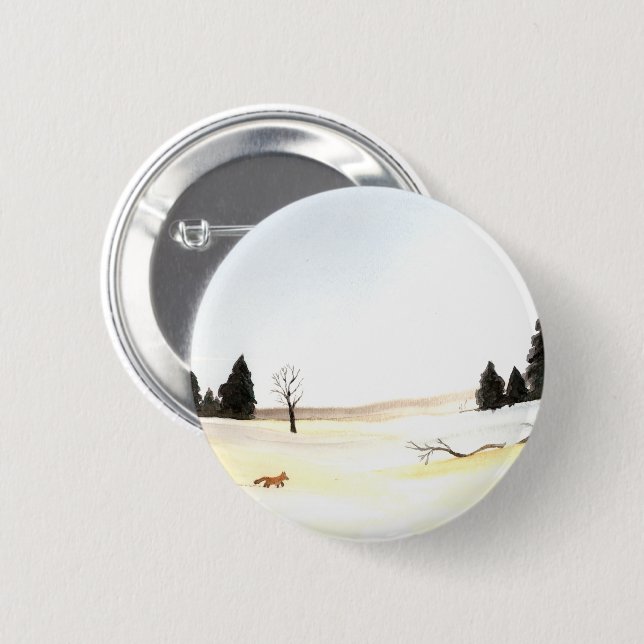 The Little Fox 2 Inch Round Button (Front & Back)