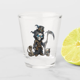 The Little Grim Reaper –Steampunk Skeleton & Cobra Shot Glass