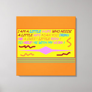 The Little Knife funny poem colours orange lemon Canvas Print