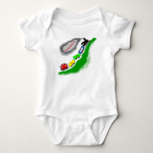 The Little Man Train Personalized Baby Bodysuit