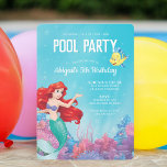 The Little Mermaid | Ariel Pool Party Birthday Invitation<br><div class="desc">Invite all your friends and family to your pool party this summer with these Little Mermaid Birthday invitations. Personalize by adding all your party details!</div>