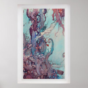 The Little Mermaid by Edmund Dulac  Vintage Fine Poster