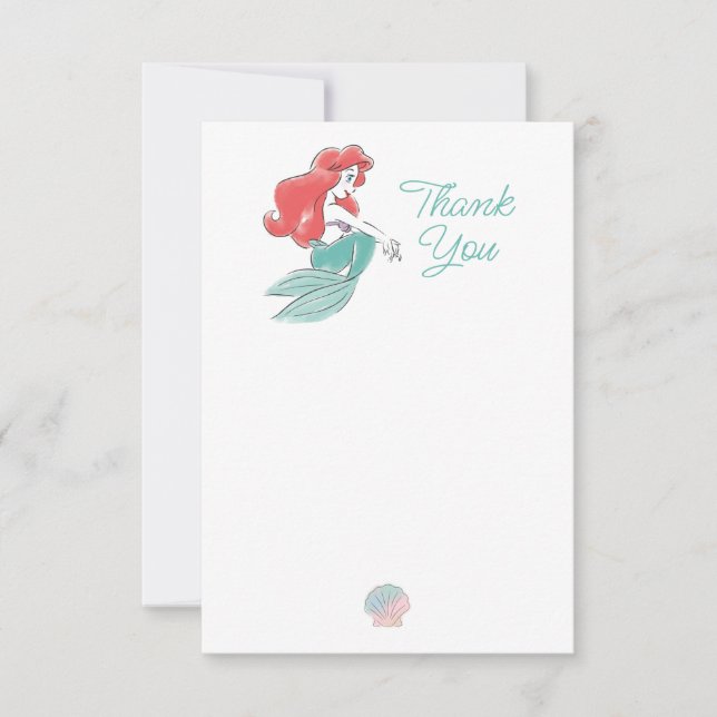 The Little Mermaid | Floral Birthday Thank You (Front)