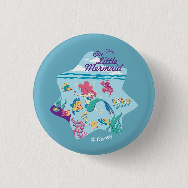 The Little Mermaid & Friends 1 Inch Round Button (Front)