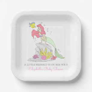 The Little Mermaid Girl Baby Shower Paper Plate