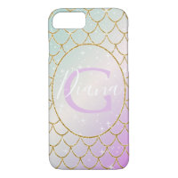 The Little Mermaid. Golden scales on a pink, turqu