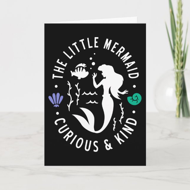 The Little Mermaid Outline "Curious & Kind" Card (Front)