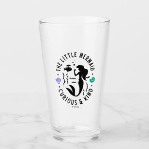 The Little Mermaid Outline "Curious & Kind" Glass