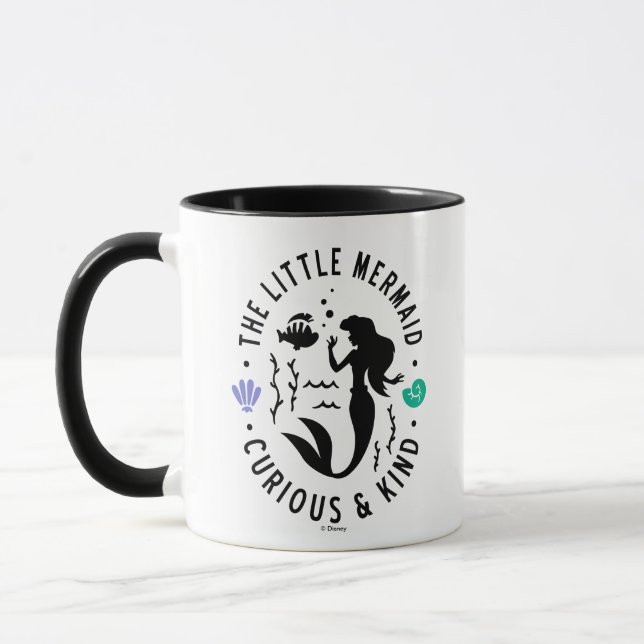 The Little Mermaid Outline "Curious & Kind" Mug (Left)