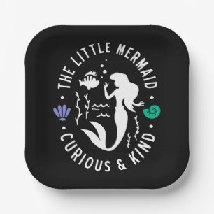 The Little Mermaid Outline "Curious & Kind" Paper Plate