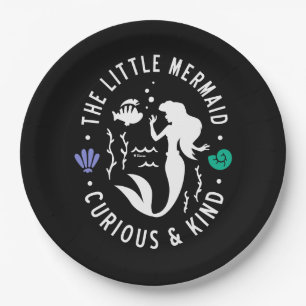 The Little Mermaid Outline "Curious & Kind" Paper Plate