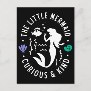 The Little Mermaid Outline "Curious & Kind" Postcard