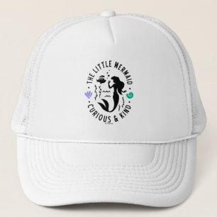 The Little Mermaid Outline "Curious & Kind" Trucker Hat