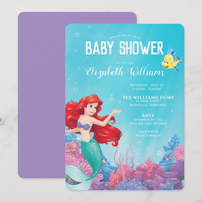 The Little Mermaid | Summer Baby Shower Invitation (Front/Back)
