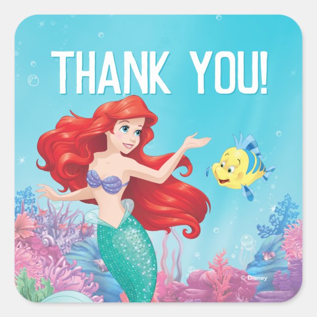 The Little Mermaid | Summer Baby Shower  Square Sticker (Front)
