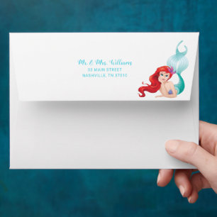 The Little Mermaid Summer Pool Party Birthday Envelope