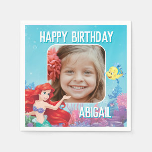 The Little Mermaid Summer Pool Party Birthday Napkin