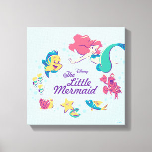 The Little Mermaid & the Sea Canvas Print