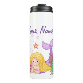 The little mermaid thermal tumbler custome name