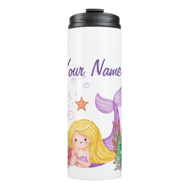 The little mermaid thermal tumbler custome name (Front)