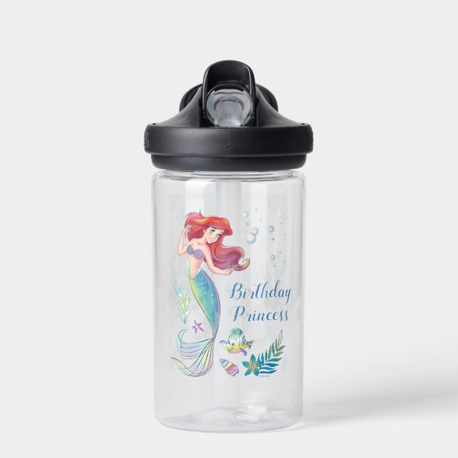 The Little Mermaid | Watercolor Birthday Water Bottle (Front)