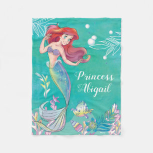 The Little Mermaid Watercolor Fleece Blanket