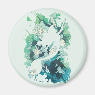 The Little Mermaid Watercolor Silhouette Magnet