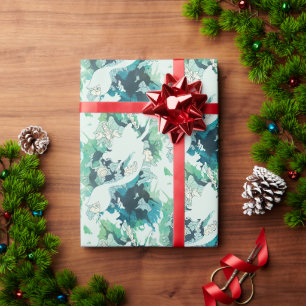 The Little Mermaid Watercolor Silhouette Wrapping Paper