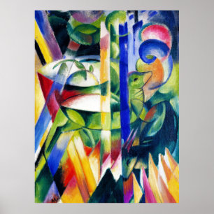 The Little Mountain Goats painting by Franz Marc Poster