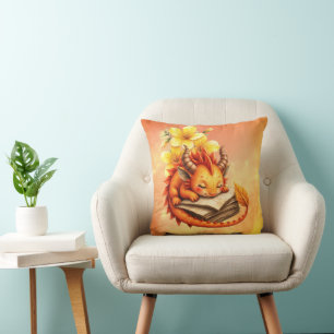 The Little Mystic Dragon. Throw Pillow
