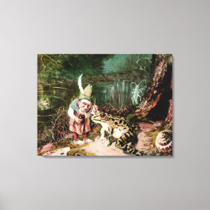 The Little Old Man of the Woods Mural Vintage Canvas Print
