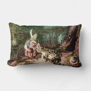 The Little Old Man of the Woods Mural Vintage Lumbar Pillow