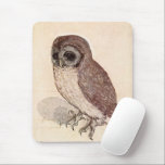 The Little Owl | Albrecht Dürer Mouse Pad<br><div class="desc">The Little Owl (1506) | Albrecht Dürer’s The Little Owl (circa 1508) is a finely detailed watercolor and gouache painting showcasing a lifelike depiction of a small owl perched on a surface. Dürer’s exceptional attention to detail captures the bird’s textured feathers and alert expression, set against a plain background that...</div>