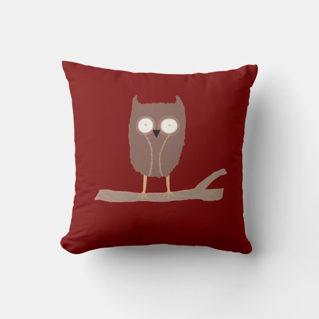 The Little Owl Throw Pillow (Front)