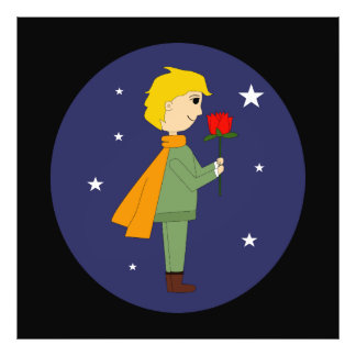 The little prince admiring his rose photo print