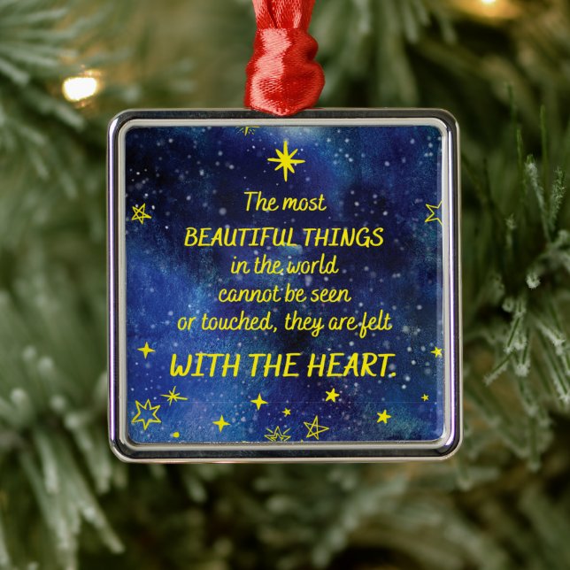 The Little Prince Quote and Stars Metal Ornament (Tree)