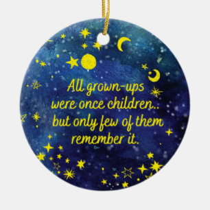 The little Prince Quote with stars Ceramic Ornament