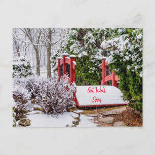 The Little Red Bridge Get Well Soon Postcard