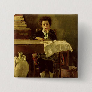 The Little Schoolboy, or The Poor Schoolboy 2 Inch Square Button