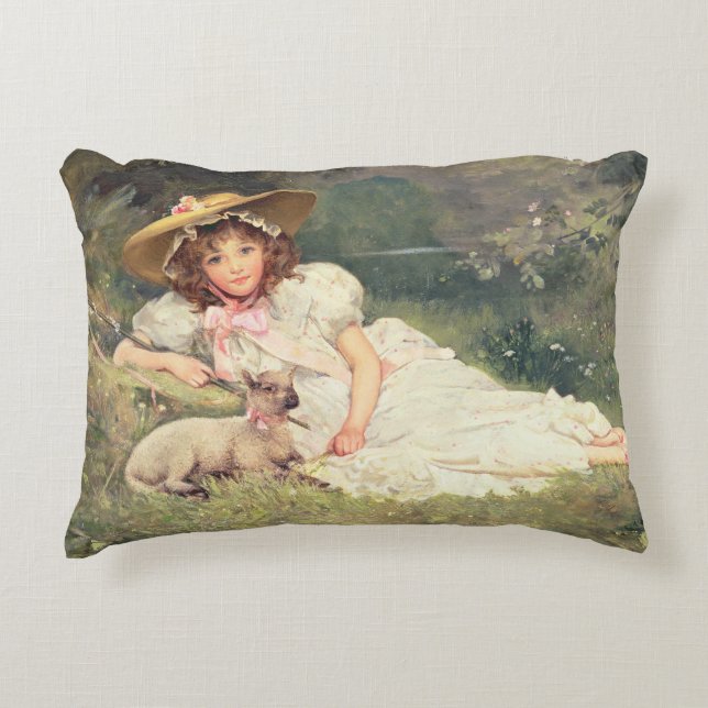 The Little Shepherdess Decorative Pillow (Front)