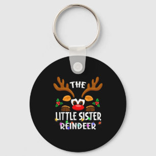 The Little Sister Reindeer Christmas Men Women Keychain