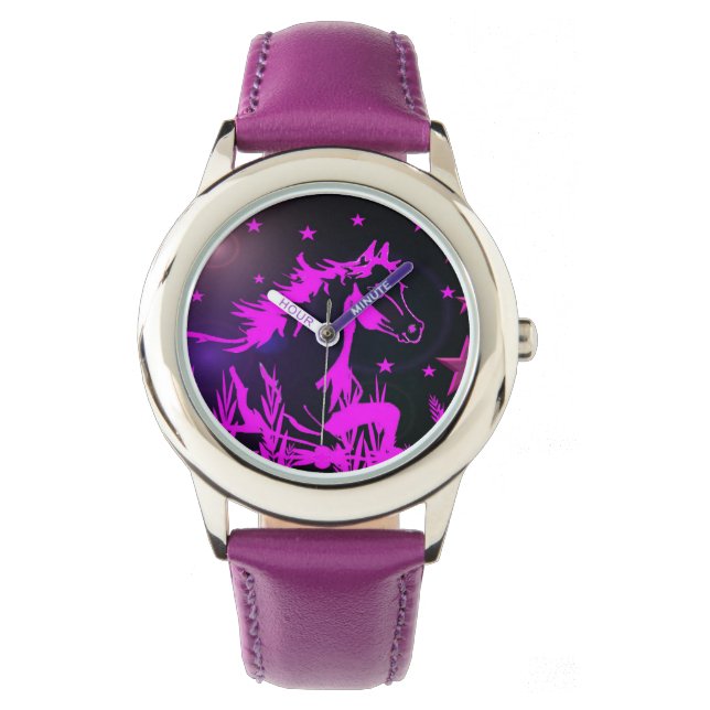 The little sweet pony,pink watch (Front)